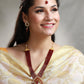 Priyaasi Women Maroon Gold-Polished Kundan Jewellery Set - Swadesiicart