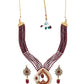 Priyaasi Women Maroon Gold-Polished Kundan Jewellery Set - Swadesiicart