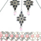 Priyaasi Women Classic American Diamond Rose Gold Floral Jewellery Set - Swadesiicart