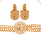 Priyaasi Women Traditional Ruby & Emerald Gold-Polished Peacock Jewellery Set - Swadesiicart
