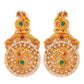 Priyaasi Women Traditional Ruby & Emerald Gold-Polished Peacock Jewellery Set - Swadesiicart