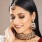 Priyaasi Women Mirror Studded Maroon Floral Jewellery Set - Swadesiicart
