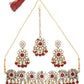 Priyaasi Women Mirror Studded Maroon Floral Jewellery Set - Swadesiicart