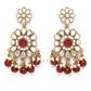 Priyaasi Women Mirror Studded Maroon Floral Jewellery Set - Swadesiicart