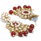 Priyaasi Women Mirror Studded Maroon Floral Jewellery Set - Swadesiicart