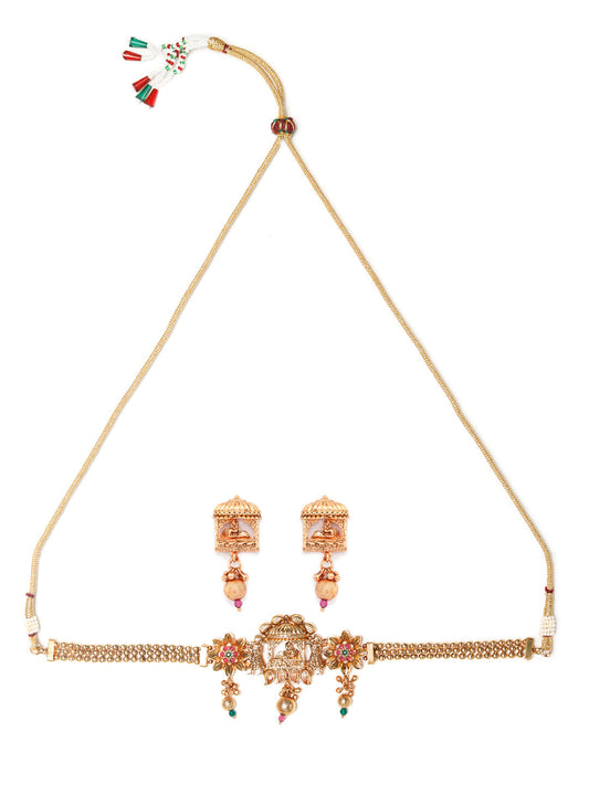 Priyaasi Women Ruby & Emerald Gold-Polished Dulhan Doli Jewellery Set - Swadesiicart