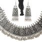 Priyaasi Women Tribal Oxidised Silver Floral Jewellery Set - Swadesiicart