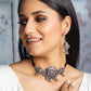 Priyaasi Women Tribal Floral Oxidised Jewellery Set - Swadesiicart