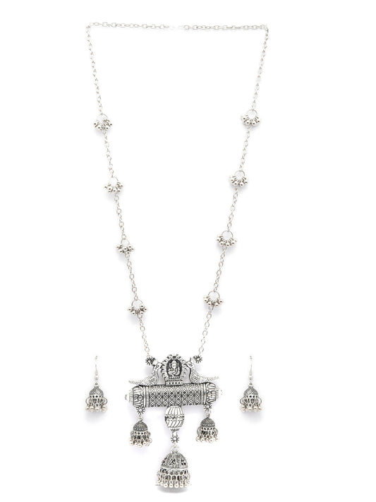 Priyaasi Women Tribal Ganesha Oxidised Jewellery Set - Swadesiicart