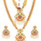 Priyaasi Women Traditional Gold-Polished Real Kemp Peacock Jewelley Set - Swadesiicart