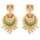 Priyaasi Women Kundan Green & Gold Lotus Meenakari Jewellery Set - Swadesiicart