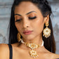 Priyaasi Women Gold & Peach Kundan Meenakari Jewellery Set - Swadesiicart