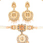 Priyaasi Women Gold & Peach Kundan Meenakari Jewellery Set - Swadesiicart