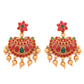 Priyaasi Women Traditional Gold-Polished Real Kemp Floral Jewellery Set - Swadesiicart