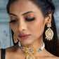 Priyaasi Women Ethnic Gold & Blue Kundan Studded Meenakari Jewellery Set - Swadesiicart