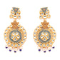 Priyaasi Women Ethnic Gold & Blue Kundan Studded Meenakari Jewellery Set - Swadesiicart