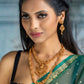 Priyaasi Women Traditional Gold-Polished Real Kemp Goddess Laxmi Jewelley Set - Swadesiicart