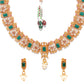 Priyaasi Women Ethnic Ruby & Green Gold-Polished Floral Jewellery Set - Swadesiicart