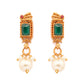 Priyaasi Women Ethnic Ruby & Green Gold-Polished Floral Jewellery Set - Swadesiicart
