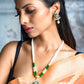 Priyaasi Women Gold & Green Kundan Studded Meenakari Jewellery Set - Swadesiicart