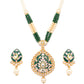 Priyaasi Women Gold & Green Kundan Studded Meenakari Jewellery Set - Swadesiicart