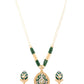 Priyaasi Women Gold & Green Kundan Studded Meenakari Jewellery Set - Swadesiicart