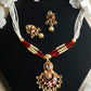 Priyaasi Women Ethnic Gold & Red Kundan Meenakari Jewellery Set - Noz2Toz
