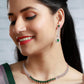Priyaasi Women Green American Diamond Rose Gold Jewellery Set - Swadesiicart