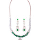 Priyaasi Women Green American Diamond Rose Gold Jewellery Set - Swadesiicart