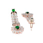 Priyaasi Women Green American Diamond Rose Gold Jewellery Set - Swadesiicart