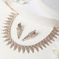 Priyaasi Women Elegant Floral American Diamond Rose Gold Jewellery Set - Noz2Toz