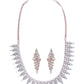Priyaasi Women Elegant Floral American Diamond Rose Gold Jewellery Set - Swadesiicart