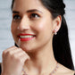 Priyaasi Women Elegant Teardrop Shaped American Diamond Rose Gold Jewellery Set - Swadesiicart