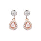 Priyaasi Women Elegant Teardrop Shaped American Diamond Rose Gold Jewellery Set - Swadesiicart