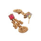 Priyaasi Women Goddess Laxmi Pink Stone Studded Gold-Polished Jewellery Set - Swadesiicart