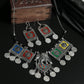 Priyaasi Women Oxidised Silver Multicolor Floral Elephant Pattern Jewellery Set - Noz2Toz