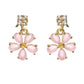 Priyaasi Women Pink Floral Leaf Gold-Polished AD Studded Jewellery Set - Swadesiicart