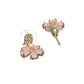 Priyaasi Women Pink Floral Leaf Gold-Polished AD Studded Jewellery Set - Swadesiicart