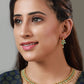 Priyaasi Women Mint Green Floral Leaf Gold-Polished Jewellery Set - Swadesiicart