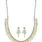Priyaasi Women Mint Green Floral Leaf Gold-Polished Jewellery Set - Swadesiicart
