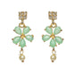 Priyaasi Women Mint Green Floral Leaf Gold-Polished Jewellery Set - Swadesiicart