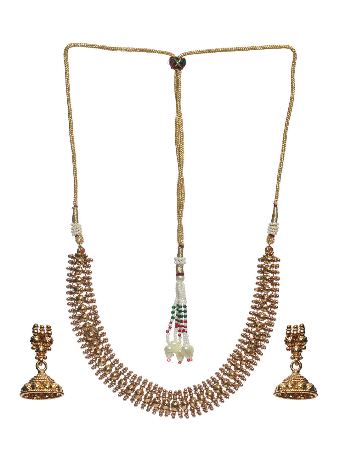 Priyaasi Women Traditional Gold-Polished Jewellery Set - Swadesiicart