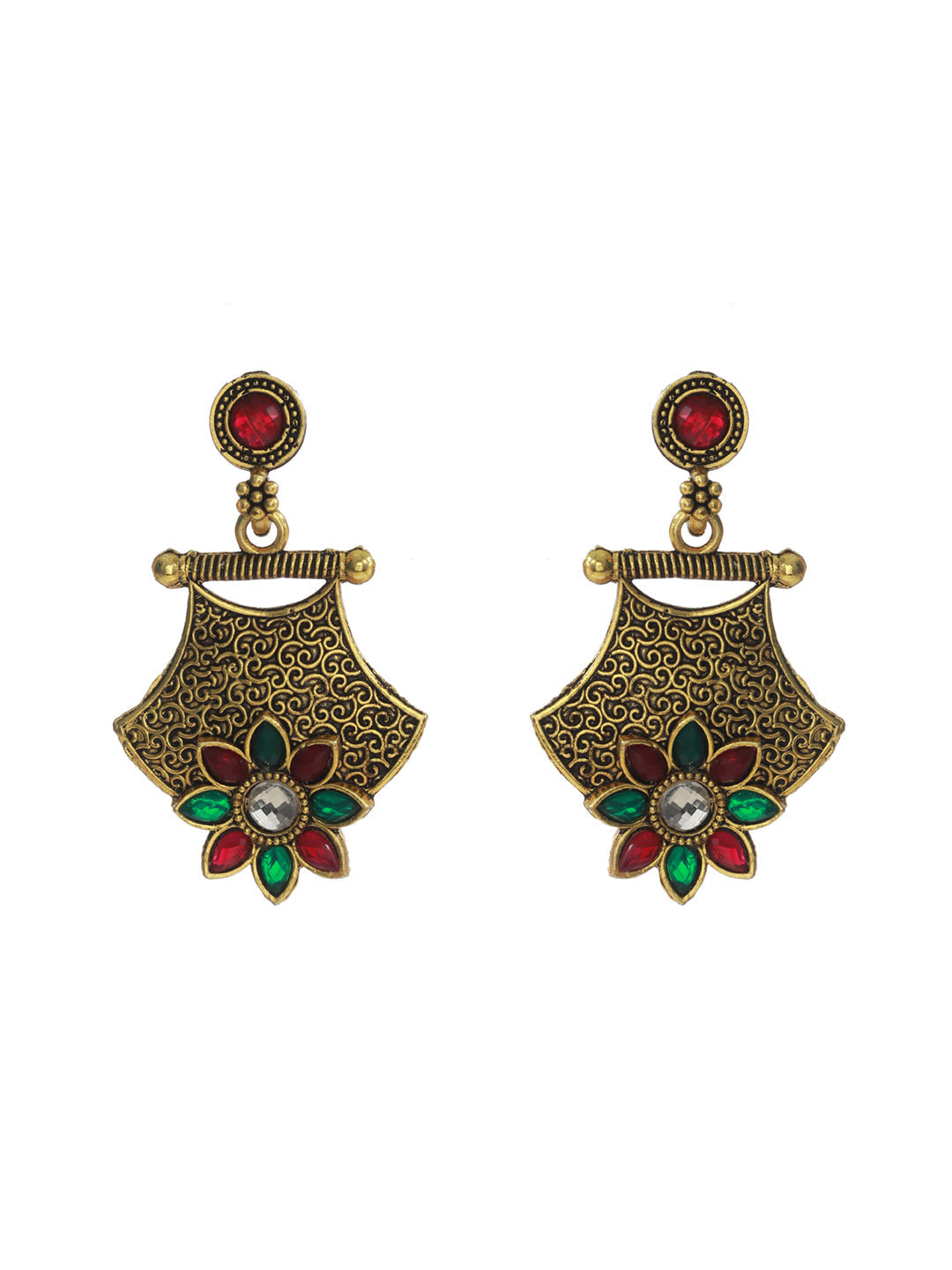 Priyaasi Women Floral Multicolor Gold-Polished Jewellery Set - Swadesiicart