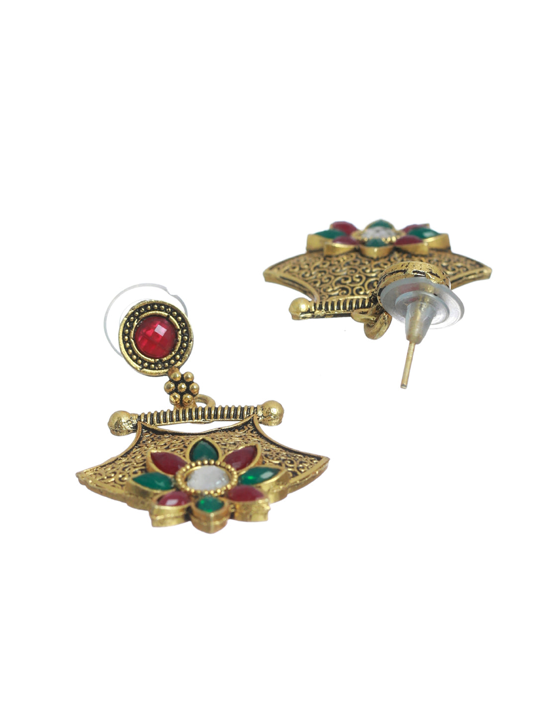 Priyaasi Women Floral Multicolor Gold-Polished Jewellery Set - Swadesiicart