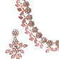 Priyaasi Women Pink Studded Floral Rose Gold-Polished Jewellery Set - Swadesiicart