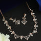 Priyaasi Women Floral American Diamond Rose Gold-Polished Jewellery Set - Noz2Toz