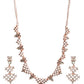 Priyaasi Women Floral American Diamond Rose Gold-Polished Jewellery Set - Swadesiicart