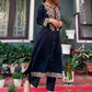 Anubhutee Navy Blue Yoke Design Straight Kurta | Swadesiicart