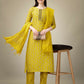 Jyoti Fashion Women's Yellow Rayon Embroidery & Sequence work Kurta with Trouser & Dupatta | Swadesiicart
