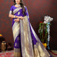 Lorenvalley Fashion Purple Soft Silk Woven Design Gold Zari Weaving Saree - Swadesiicart